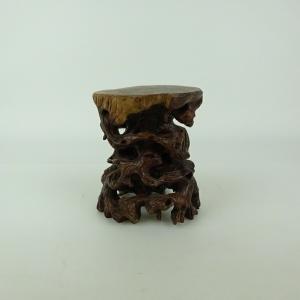 中古】花台 根卓 高さ 約 22.5cm 飾台 置き物台 花飾 木製 小品卓 盆栽