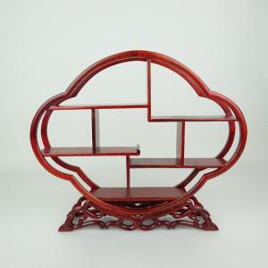 中古】花台 平卓 力蔵 紫檀 盆栽卓 長辺 約15.5cm 長方卓 飾台 置き物