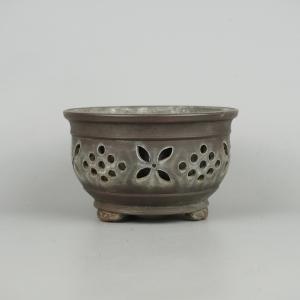 植木鉢 陶翠窯 エン付長角足付3号盆栽鉢 : ヤマコー畑岡幸助商店