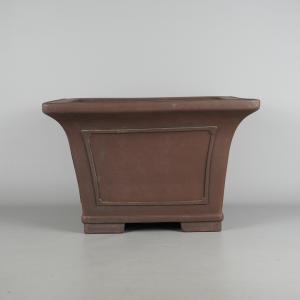 中古】 盆栽鉢 常滑 中野 行山 大型 長辺 約41cm 長方鉢 泥物 現品