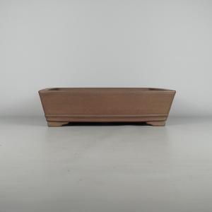 中古】 盆栽鉢 万古焼 萬古 春山 小型 長辺 約 10.5cm 長方鉢 泥鉢