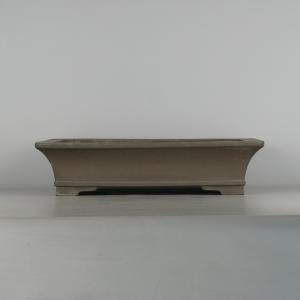 盆栽鉢 裕士外縁下紐長方鉢 植木鉢 常滑 中野裕士 泥鉢 焼締 紫泥 12号