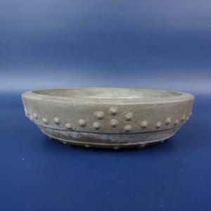 紫泥胴紐丸鉢〔宜興松亭自造〕 盆栽鉢 鉢 植木鉢 bonsaipot pot 中国鉢