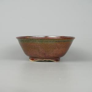 盆栽鉢 「紀伊染付山水図楕円鉢」 植木鉢 絵付鉢 作家鉢 磁器 呉須 共