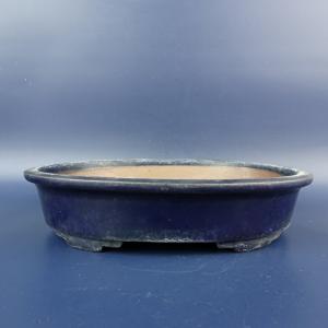 盆栽鉢 常滑 樹晃 小型 長辺 約 13.9cm 八角鉢 外縁 雲足 下帯 釉薬