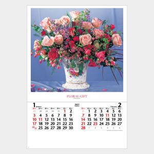 名入れカレンダー 2027 壁掛け NK-408 フィルム花の贈り物 100冊
