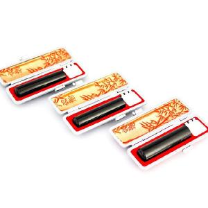 印鑑 はんこ 黒水牛３本セット 高級もみ革印鑑ケース付き (12.0mm)  (13.5mm)  (15.0mm) 実印 銀行印 認印 ハンコ いんかん 就職祝い 送料無料