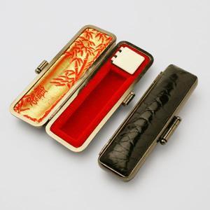 印鑑ケース プレミアムレザー印鑑ケース 黒ワニ 16.5-18.0mm はんこ 