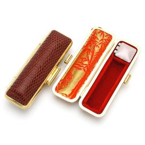 開運 印鑑ケース はんこケース 風水錦ヘビケース 16.5mm~18mm用 蛇革