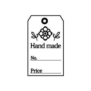 ゴム印 タグスタンプ 23×39mm tag2339-007 「Hand made」 英字 はんこ