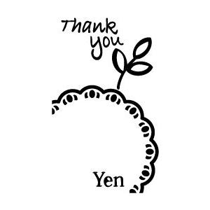 ゴム印 タグスタンプ 23×39mm tag2339-008 「Thank you」 サンキュー