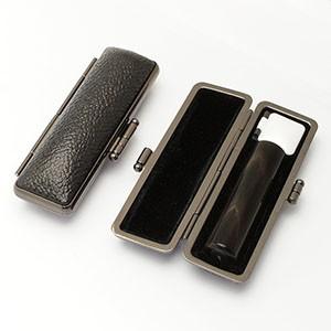 印鑑 はんこ 銀行印 純天然黒水牛 15mm 印...の商品画像