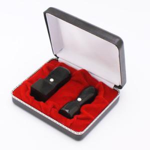 印鑑 はんこ 会社設立 Bセット (天丸)  (実印：18mm 角印：21mm) 玄武 (黒彩樺) ...