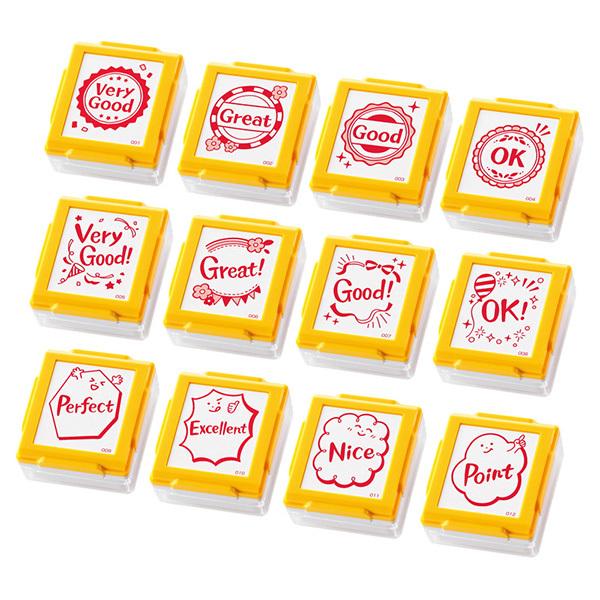 シャチハタ いいね！スタンプくん（ボディー色：イエロー/インキ色：赤）単品 英語タイプ シヤチハタ ...