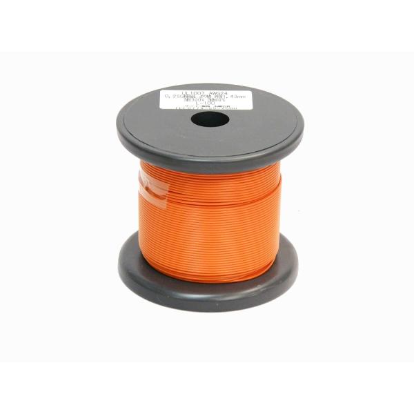 サンコー電商 UL1007 耐熱ビニル絶縁電線 AWG24 100m 橙 リール巻き