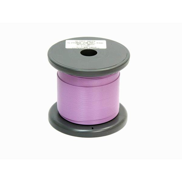 サンコー電商 UL1007 耐熱ビニル絶縁電線 AWG24 100m 紫 リール巻き