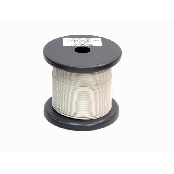 サンコー電商 UL1007 耐熱ビニル絶縁電線 AWG24 100m 白 リール巻き