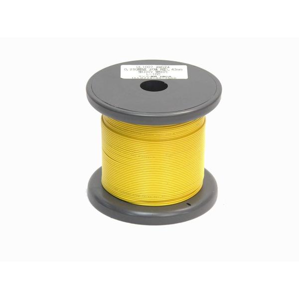 サンコー電商 UL1007 耐熱ビニル絶縁電線 AWG24 100m 黄 リール巻き