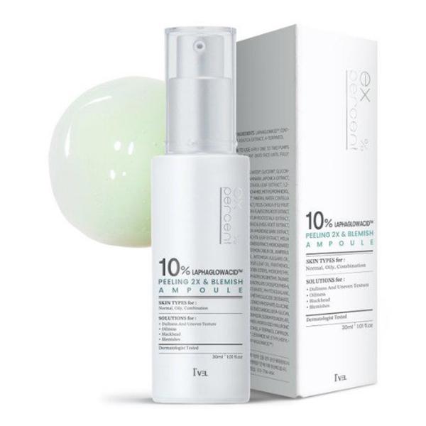 韓国コスメ IVEL/アイブル ラファグローアシッド10%アンプル 30ml I&apos;VEL 緑アンプル...