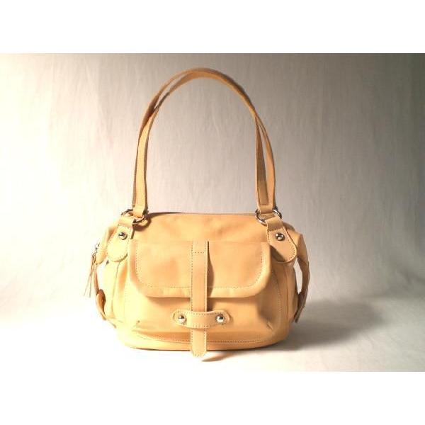 オールシーズン牛革ソフトショルダーバッグ（ナチュラル）