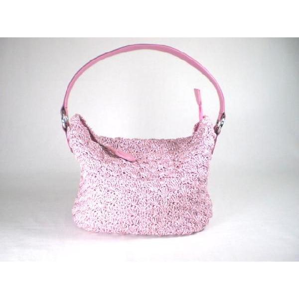 シェルニットショルダーバッグ（ピンク）