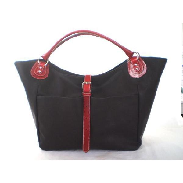 通勤用　イタリアンマジックトートバッグ黒赤(最初はチャコールグレーですが使い込うちに摩擦で黒になりま...