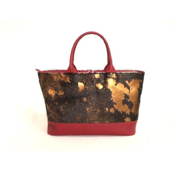 リアルファー　トートバッグ　（黒ゴールド）