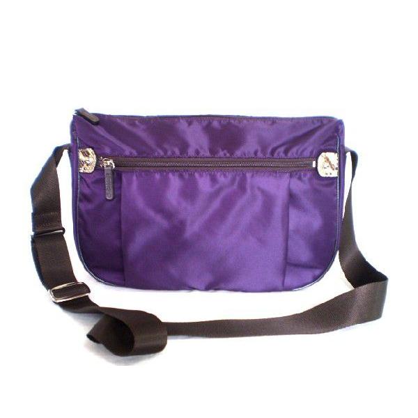 斜めがけバッグ　ライトナイロン（パープル）本物のパイソンのポイントがいい。
