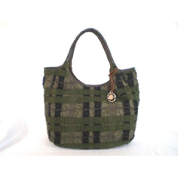 トートバッグ　ウールチェック（グリーン）