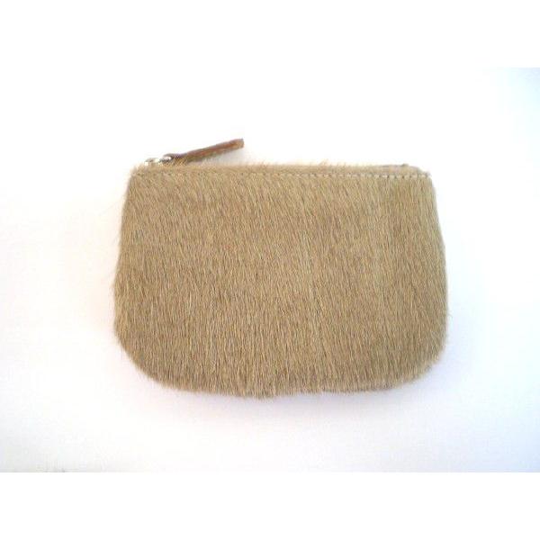 リアルファー、小銭入れ（ベージュ）