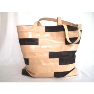トートバッグ　ボーダーパッチワーク