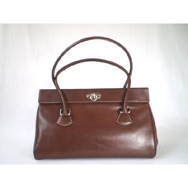 牛革セキュリティショルダーバッグ（茶）