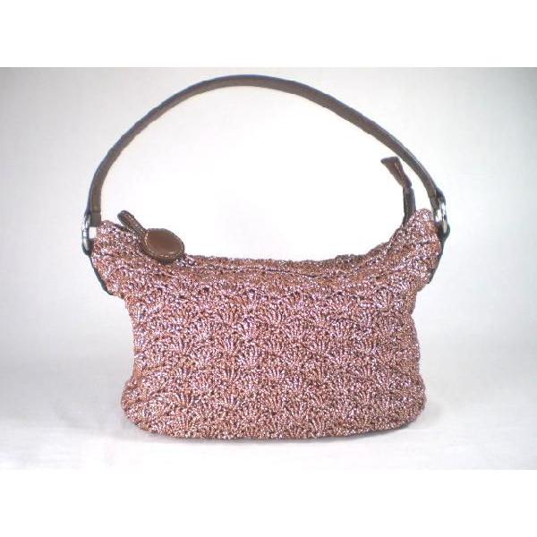 シェルニットショルダーバッグ（ブラウン）