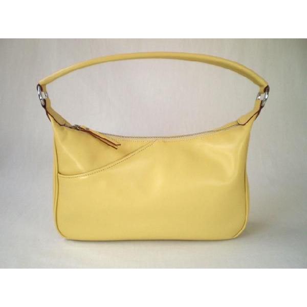 夏の牛革ティータイムショルダーバッグ（イエロー）