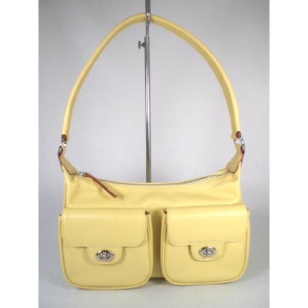 夏の牛革ティータイムショルダーバッグ（イエロー）