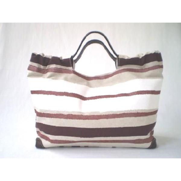 フレンチボーダー　トートバッグ（茶）