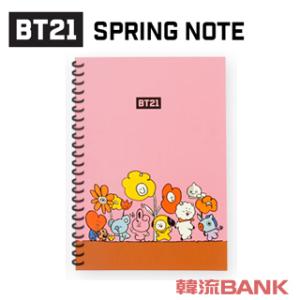 【送料無料・速達・代引不可】 BTS (防弾少年団) 公式 グッズ [BT21] スプリング ノート PINK ver.