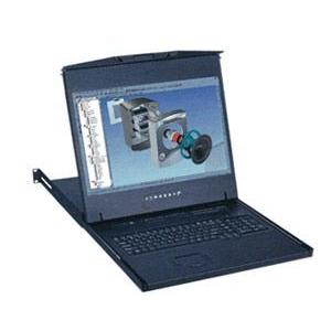 オースティンヒューズ  1U 19インチワイドスクリーンLCDモニター テンキー付キーボード ドロアー タッチパッドマウス 32ポート Cat6