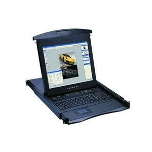 オースティンヒューズ  1U 19インチLCDモニター 106キーキーボード ドロアー トラックボールマウス 32ポート Cat6 Matrix-KVMスイッチ