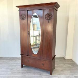 通販 人気 アンティーク 017b 店舗什器 収納 クローゼット 英国 イギリス マホガニー材 1910年頃 ワードローブ 家具 西洋 Www Ciaumed Ma