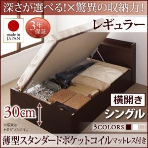 シングルベッド ベット 跳ね上げ 収納 薄型スタ...の商品画像