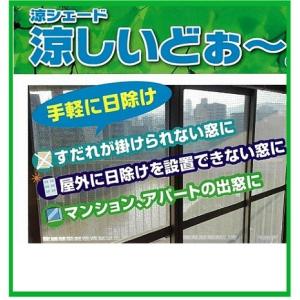 岸工業 涼シェード 涼しいどぉ〜 窓貼りタイプ W935ｍｍ×H1000ｍｍ 取付簡単 窓の外に付けるメッシュ 日除けシート 冷房効率アップ UVカット 室内温度低下｜hanshin-k