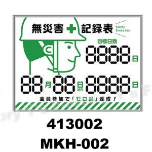 緑十字 413002 デジタル式無災害記録表 MKH-002 453x603x23mm アルミ枠付 デジタル数字仕様 電源不要 安全 無災害記録 597-9492｜hanshin-k