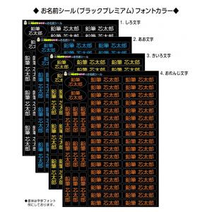 お名前シール＜大＞プレミアムブラック　　フォントを選べる大人のシール(屋外用　ラミネート) ydm｜hansoku-ace