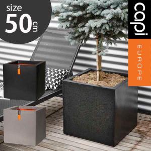 大型植木鉢 Capi キューブポット Planter square Smooth 50cm