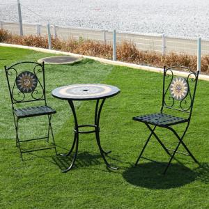 特別価格＞イタリア テーブルセット 海の魚 ガーデンテーブル チェア 3