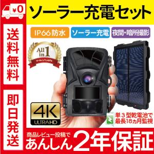 防犯カメラ トレイル 屋外 野外 家庭用 電池式 人感センサー 動体検知 暗視 赤外線 防水 防塵 ワイヤレス 動物 獣害 ソーラーパネルセット