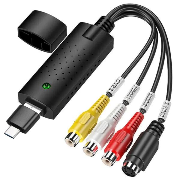 【USB-TypeCアダプタ付】USB2.0ビデオキャプチャー 1920×1080p ビデオ/VHS...