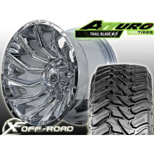 新品 20インチ タイヤホイールセット XF OFFROAD 20x12J pcd139.7 pcd135 6穴 ATTURO MT 285/50R20 80ランクル FJクルーザー ハマーH3 タホ メッキホイール｜haouwheelsstore