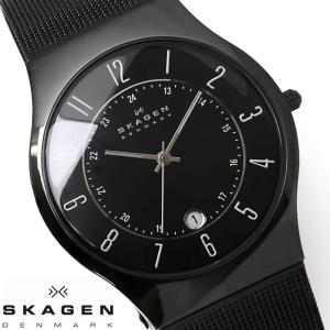 スカーゲン SKAGEN 腕時計 メンズ 233XLTMB チタニウム 薄型 ブラック｜hapian